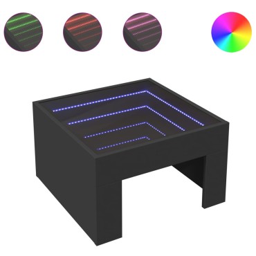 vidaXL Τραπεζάκι Σαλονιού Infinity LED Μαύρο 50x50x30cm 1 τεμ.