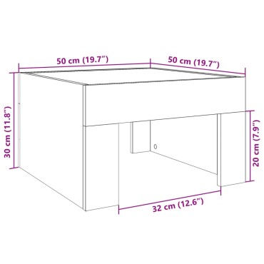 vidaXL Τραπεζάκι Σαλονιού Infinity LED Μαύρο 50x50x30cm 1 τεμ.