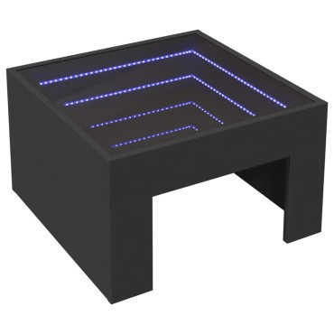 vidaXL Τραπεζάκι Σαλονιού Infinity LED Μαύρο 50x50x30cm 1 τεμ.