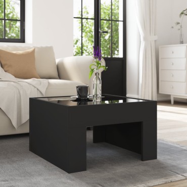 vidaXL Τραπεζάκι Σαλονιού Infinity LED Μαύρο 50x50x30cm 1 τεμ.