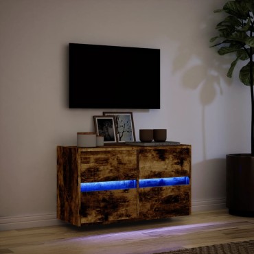 vidaXL Έπιπλο Τοίχου Τηλεόρασης με LED Καπνιστή Δρυς 80x31x45cm