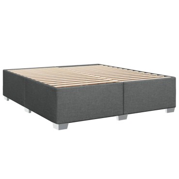 vidaXL Κρεβάτι Boxspring με Στρώμα Σκούρο Γκρι 180x200cm Υφασμάτιν 1 τεμ. - Διπλό