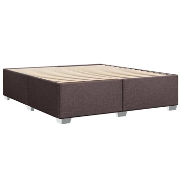 vidaXL Κρεβάτι Boxspring με Στρώμα Σκούρο Καφέ 180x200 εκ Υφασμάτινο
