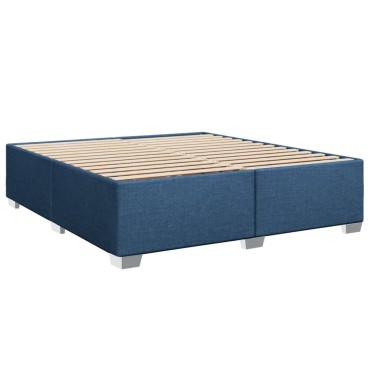 vidaXL Κρεβάτι Boxspring με Στρώμα Μπλε 180x200 εκ. Υφασμάτινο