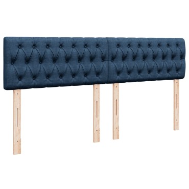 vidaXL Κρεβάτι Boxspring με Στρώμα Μπλε 180x200 εκ. Υφασμάτινο
