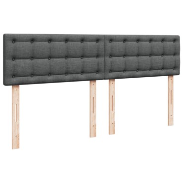 vidaXL Κρεβάτι Boxspring με Στρώμα Σκούρο Γκρι 180x200 εκ Υφασμάτιν