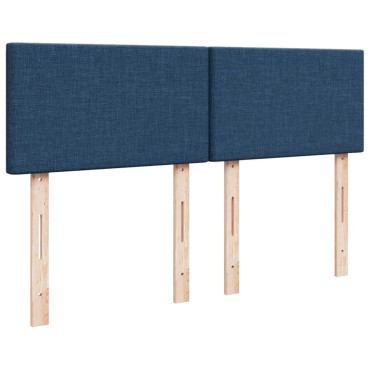 vidaXL Κρεβάτι Boxspring με Στρώμα Μπλε 140x200cm Υφασμάτινο 1 τεμ. - Διπλό