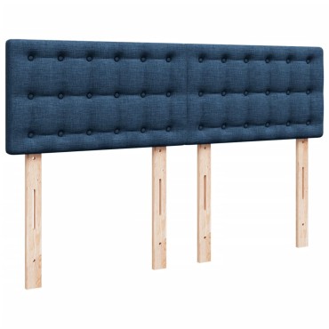 vidaXL Κρεβάτι Boxspring με Στρώμα Μπλε 140x200cm Υφασμάτινο 1 τεμ. - Διπλό