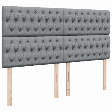 vidaXL Κρεβάτι Boxspring με Στρώμα Ανοιχτό Γκρι 180x200 εκ. Υφασμάτινο
