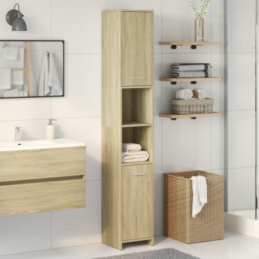 vidaXL Στήλη Μπάνιου Sonoma Δρυς 30x30x183,5cm Επεξεργασμένο Ξύλο 1 τεμ.