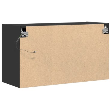 vidaXL Έπιπλο Τοίχου Τηλεόρασης με LED Μαύρο 80x31x45cm