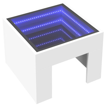 vidaXL Τραπεζάκι Σαλονιού Άπειρο Φως LED Λευκό 40x40x30cm 1 τεμ.