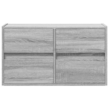 vidaXL Έπιπλο Τοίχου Τηλεόρασης με LED Γκρι Sonoma 80x31x45cm