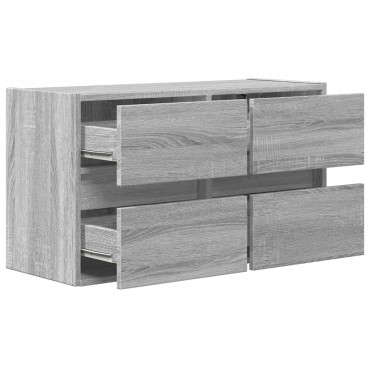 vidaXL Έπιπλο Τοίχου Τηλεόρασης με LED Γκρι Sonoma 80x31x45cm