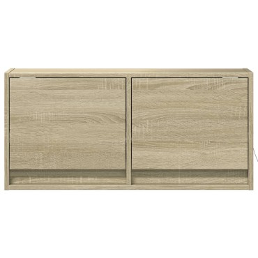 vidaXL Έπιπλο Τοίχου Τηλεόρασης με LED Sonoma Δρυς 80x31x38cm