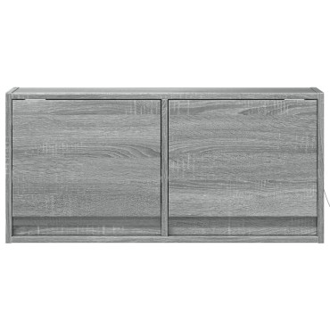 vidaXL Έπιπλο Τοίχου Τηλεόρασης με LED Γκρι Sonoma 80x31x38cm