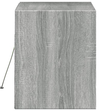 vidaXL Έπιπλο Τοίχου Τηλεόρασης με LED Γκρι Sonoma 80x31x38cm