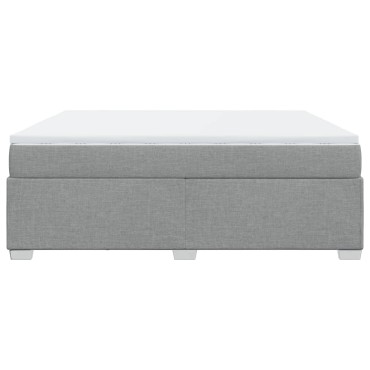 vidaXL Κρεβάτι Boxspring με Στρώμα Ανοιχτό Γκρι 180x200 εκ. Υφασμάτινο