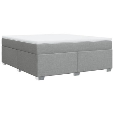 vidaXL Κρεβάτι Boxspring με Στρώμα Ανοιχτό Γκρι 180x200 εκ. Υφασμάτινο