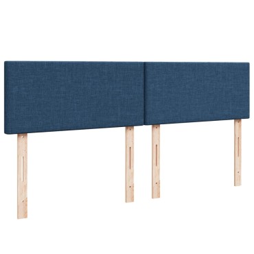 vidaXL Κρεβάτι Boxspring με Στρώμα Μπλε 180x200 εκ. Υφασμάτινο