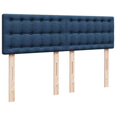 vidaXL Κρεβάτι Boxspring με Στρώμα Μπλε 140x200 εκ. Υφασμάτινο
