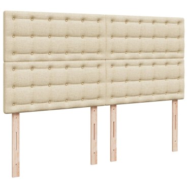 vidaXL Κρεβάτι Boxspring με Στρώμα Κρεμ 180x200cm Υφασμάτινο 1 τεμ. - Διπλό