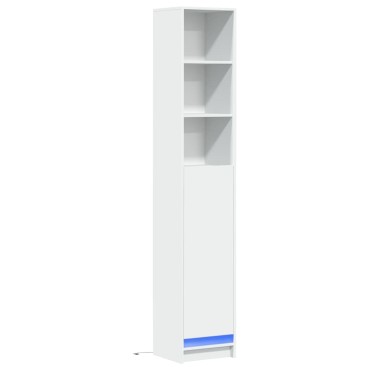vidaXL Μπουφές με Φώτα LED Λευκός 36x32,5x200cm Επεξεργασμένο Ξύλο 1 τεμ.