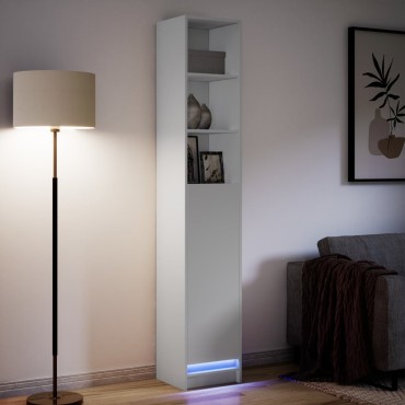 vidaXL Μπουφές με Φώτα LED Λευκός 36x32,5x200cm Επεξεργασμένο Ξύλο 1 τεμ.