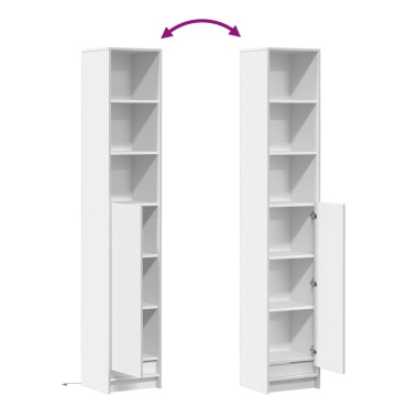 vidaXL Μπουφές με Φώτα LED Λευκός 36x32,5x200cm Επεξεργασμένο Ξύλο 1 τεμ.