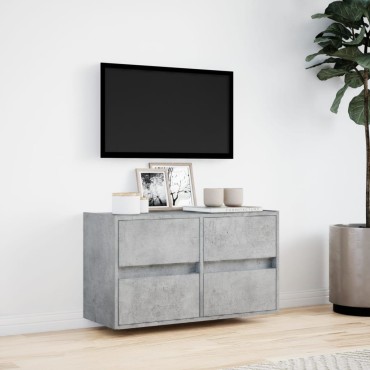vidaXL Έπιπλο Τηλεόρασης με LED Γκρι Σκυροδέματος 80x31x45cm