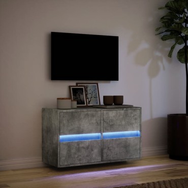 vidaXL Έπιπλο Τηλεόρασης με LED Γκρι Σκυροδέματος 80x31x45cm