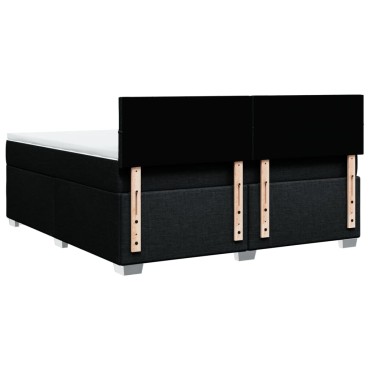 vidaXL Κρεβάτι Boxspring με Στρώμα Μαύρο 180x200 εκ. Υφασμάτινο