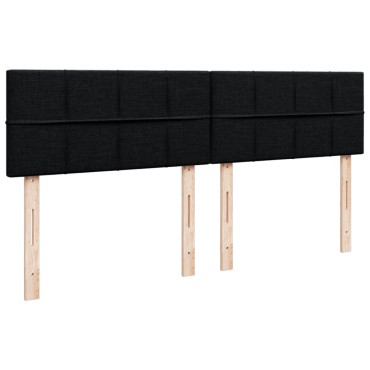 vidaXL Κρεβάτι Boxspring με Στρώμα Μαύρο 180x200 εκ. Υφασμάτινο