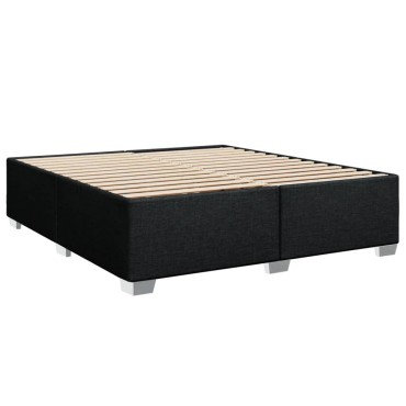 vidaXL Κρεβάτι Boxspring με Στρώμα Μαύρο 180x200 εκ. Υφασμάτινο