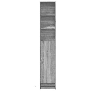 vidaXL Ντουλάπι με Φώτα LED Γκρι Sonoma 36x32,5x200cm Επεξ. Ξύλο 1 τεμ.