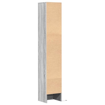 vidaXL Ντουλάπι με Φώτα LED Γκρι Sonoma 36x32,5x200cm Επεξ. Ξύλο 1 τεμ.