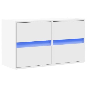 vidaXL Έπιπλο Τοίχου Τηλεόρασης με LED Λευκό 80x31x45cm