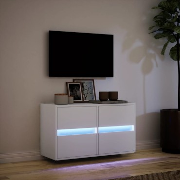 vidaXL Έπιπλο Τοίχου Τηλεόρασης με LED Λευκό 80x31x45cm