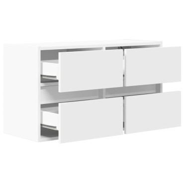 vidaXL Έπιπλο Τοίχου Τηλεόρασης με LED Λευκό 80x31x45cm