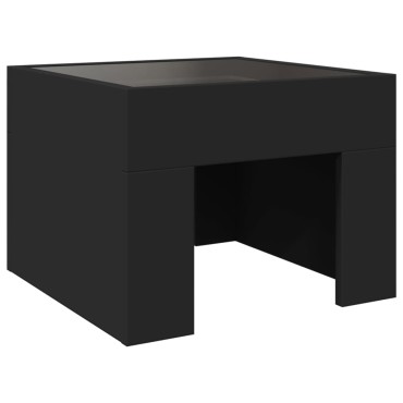 vidaXL Τραπεζάκι Σαλονιού Άπειρο Φως LED Μαύρο 40x40x30cm 1 τεμ.