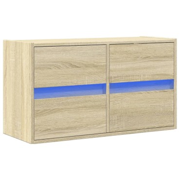 vidaXL Έπιπλο Τοίχου Τηλεόρασης με LED Sonoma Δρυς 80x31x45cm