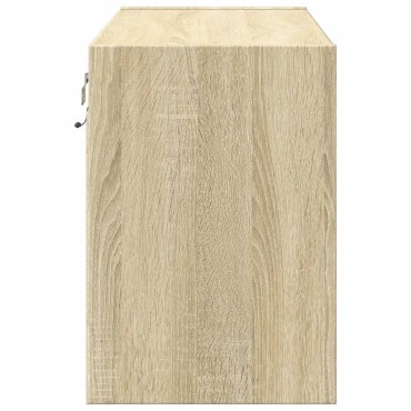 vidaXL Έπιπλο Τοίχου Τηλεόρασης με LED Sonoma Δρυς 80x31x45cm