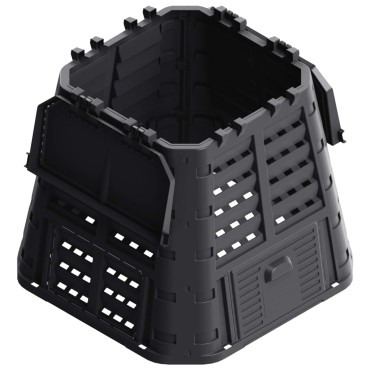 vidaXL Κάδος Κομποστοποίησης Μαύρος 93,3 x 93,3 x 80 εκ. 480 Λίτρων
