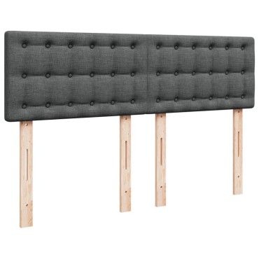 vidaXL Κρεβάτι Boxspring με Στρώμα Σκούρο Γκρι 140x190 εκ. Υφασμάτινο