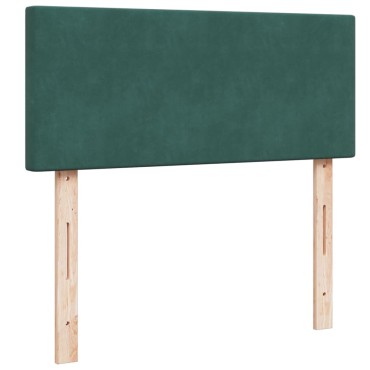 vidaXL Κρεβάτι Boxspring με Στρώμα Σκούρο Πράσινο 120x190εκ. Βελούδινο