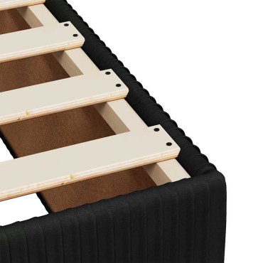 vidaXL Κρεβάτι Boxspring με Στρώμα Μαύρο 90x200 εκ. Βελούδινο