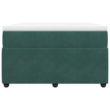 vidaXL Κρεβάτι Boxspring με Στρώμα Σκούρο Πράσινο 120x190εκ. Βελούδινο