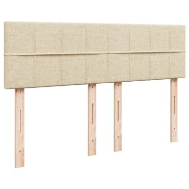 vidaXL Κρεβάτι Boxspring με Στρώμα Κρεμ 140x190cm Υφασμάτινο 1 τεμ. - Μονό