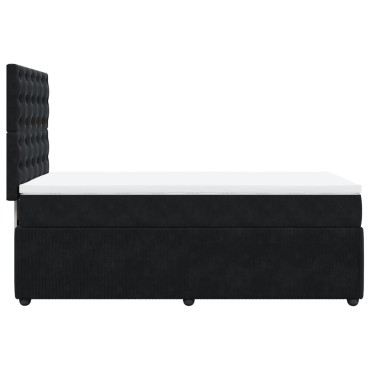 vidaXL Κρεβάτι Boxspring με Στρώμα Μαύρο 90x200 εκ. Βελούδινο