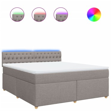 vidaXL Κρεβάτι Boxspring με Στρώμα Taupe 180x200 εκ. Υφασμάτινο